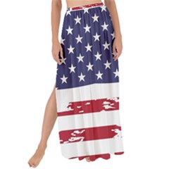 America Unite Stated Red Background Us Flags Maxi Chiffon Tie-up Sarong