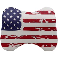 America Unite Stated Red Background Us Flags Head Support Cushion