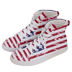 America Unite Stated Red Background Us Flags Men s Hi-top Skate Sneakers