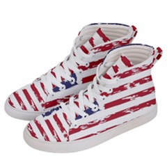 America Unite Stated Red Background Us Flags Women s Hi-top Skate Sneakers