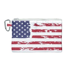 America Unite Stated Red Background Us Flags Canvas Cosmetic Bag (medium) by Jancukart