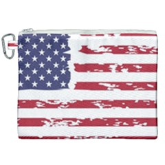 America Unite Stated Red Background Us Flags Canvas Cosmetic Bag (xxl) by Jancukart