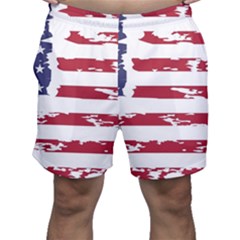 America Unite Stated Red Background Us Flags Men s Shorts