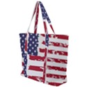 America Unite Stated Red Background Us Flags Zip Up Canvas Bag View1