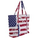 America Unite Stated Red Background Us Flags Zip Up Canvas Bag View2