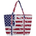 America Unite Stated Red Background Us Flags Zip Up Canvas Bag View3