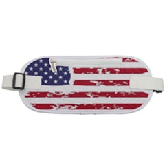 America Unite Stated Red Background Us Flags Rounded Waist Pouch by Jancukart