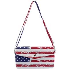 America Unite Stated Red Background Us Flags Removable Strap Clutch Bag