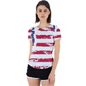 America Unite Stated Red Background Us Flags Back Cut Out Sport Tee View1