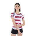 America Unite Stated Red Background Us Flags Back Cut Out Sport Tee View2