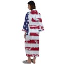 America Unite Stated Red Background Us Flags Maxi Satin Kimono View2