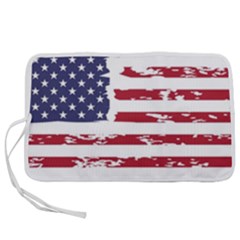 America Unite Stated Red Background Us Flags Pen Storage Case (m)