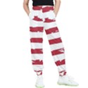 America Unite Stated Red Background Us Flags Kids  Elastic Waist Pants View1