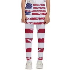 America Unite Stated Red Background Us Flags Kids  Skirted Pants by Jancukart