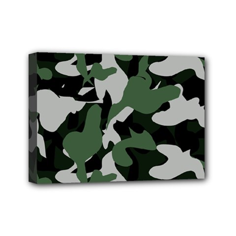 Camouflage Camo Army Soldier Pattern Military Mini Canvas 7  X 5  (stretched)