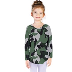 Camouflage Camo Army Soldier Pattern Military Kids  Long Sleeve Tee