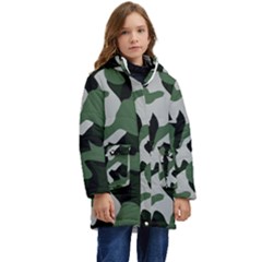 Camouflage Camo Army Soldier Pattern Military Kid s Hooded Longline Puffer Jacket