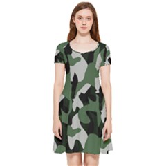 Camouflage Camo Army Soldier Pattern Military Inside Out Cap Sleeve Dress