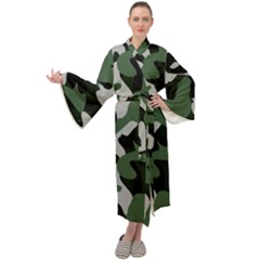 Camouflage Camo Army Soldier Pattern Military Maxi Velour Kimono by Jancukart