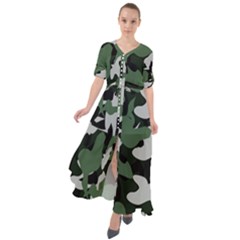 Camouflage Camo Army Soldier Pattern Military Waist Tie Boho Maxi Dress by Jancukart