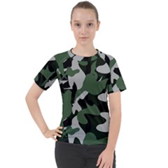 Camouflage Camo Army Soldier Pattern Military Women s Sport Raglan Tee