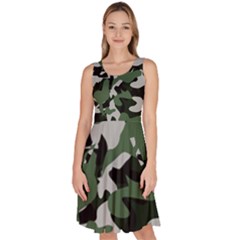 Camouflage Camo Army Soldier Pattern Military Knee Length Skater Dress With Pockets by Jancukart