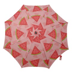 Background Watermelon Pattern Fruit Food Sweet Hook Handle Umbrellas (large)