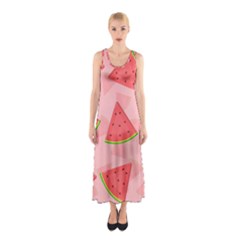 Background Watermelon Pattern Fruit Food Sweet Sleeveless Maxi Dress