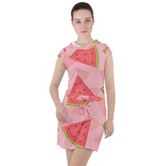 Background Watermelon Pattern Fruit Food Sweet Drawstring Hooded Dress