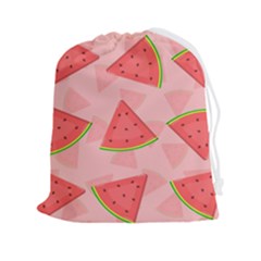 Background Watermelon Pattern Fruit Food Sweet Drawstring Pouch (2xl)