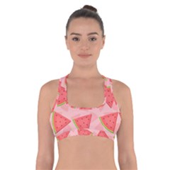 Background Watermelon Pattern Fruit Food Sweet Cross Back Sports Bra