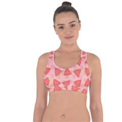 Background Watermelon Pattern Fruit Food Sweet Cross String Back Sports Bra