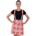 Background Watermelon Pattern Fruit Food Sweet Velvet Suspender Skater Skirt View1