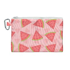 Background Watermelon Pattern Fruit Food Sweet Canvas Cosmetic Bag (large)