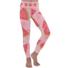 Background Watermelon Pattern Fruit Food Sweet Kids  Lightweight Velour Classic Yoga Leggings