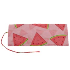 Background Watermelon Pattern Fruit Food Sweet Roll Up Canvas Pencil Holder (s)