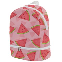 Background Watermelon Pattern Fruit Food Sweet Zip Bottom Backpack by Jancukart