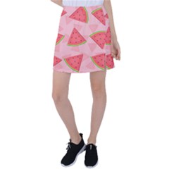 Background Watermelon Pattern Fruit Food Sweet Tennis Skirt by Jancukart