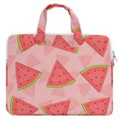 Background Watermelon Pattern Fruit Food Sweet Macbook Pro 13  Double Pocket Laptop Bag by Jancukart