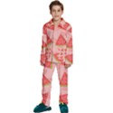 Background Watermelon Pattern Fruit Food Sweet Kids  Long Sleeve Velvet Pajamas Set View1