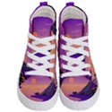 Sunset Sea Ocean Purple Pink Flowers Stone Kids  Hi-Top Skate Sneakers View1