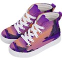 Sunset Sea Ocean Purple Pink Flowers Stone Kids  Hi-Top Skate Sneakers View2