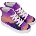 Sunset Sea Ocean Purple Pink Flowers Stone Kids  Hi-Top Skate Sneakers View3