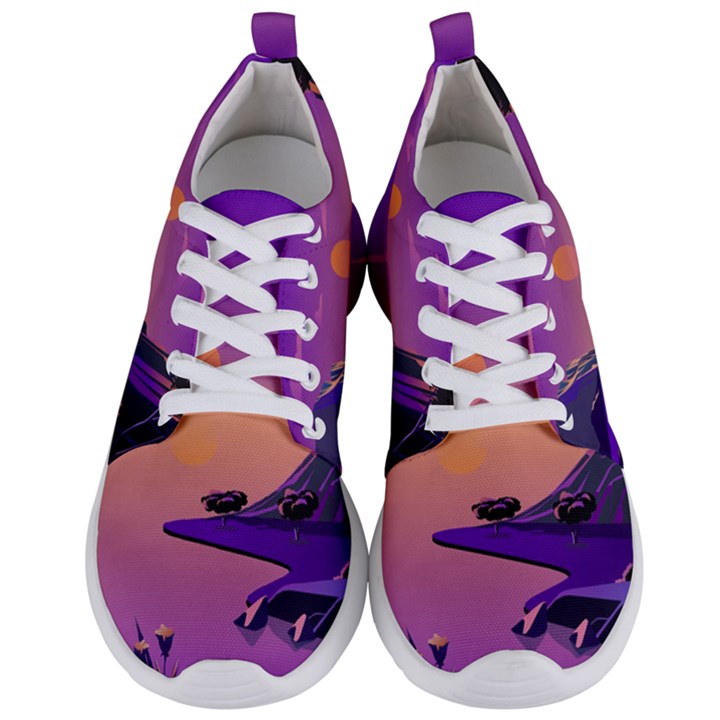 Sunset Sea Ocean Purple Pink Flowers Stone Men s Lightweight Sports Shoes