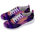 Sunset Sea Ocean Purple Pink Flowers Stone Men s Lightweight Sports Shoes View2