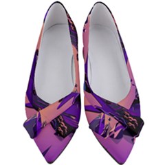 Sunset Sea Ocean Purple Pink Flowers Stone Women s Bow Heels by Jancukart