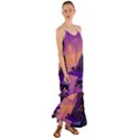 Sunset Sea Ocean Purple Pink Flowers Stone Cami Maxi Ruffle Chiffon Dress View1