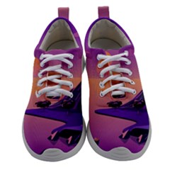 Sunset Sea Ocean Purple Pink Flowers Stone Women Athletic Shoes by Jancukart