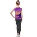 Sunset Sea Ocean Purple Pink Flowers Stone Kids  Mesh Tank Top View2