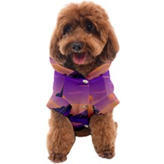 Sunset Sea Ocean Purple Pink Flowers Stone Dog Coat